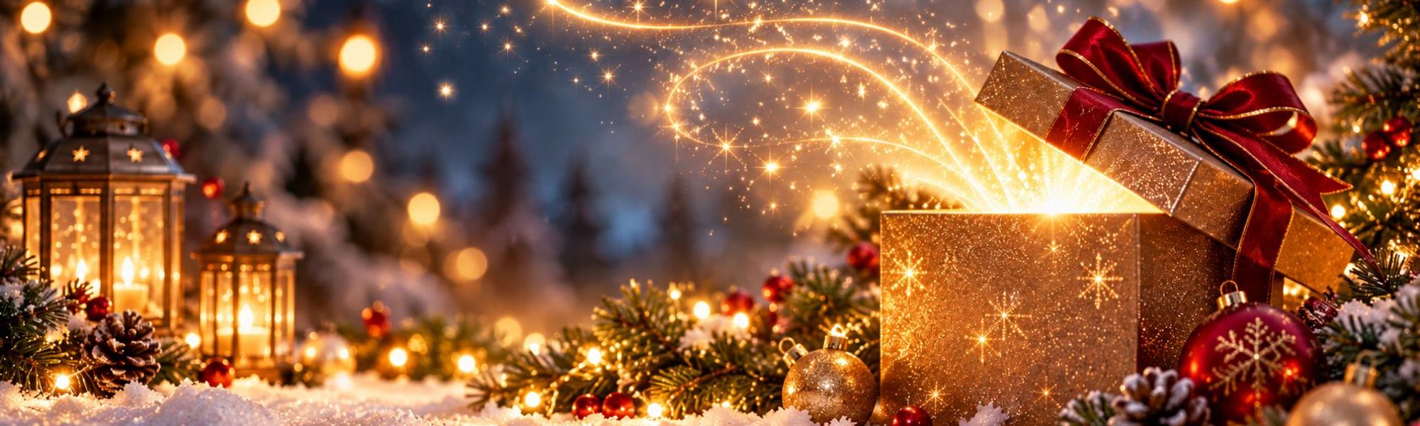 Sparking lights, gift, winter
