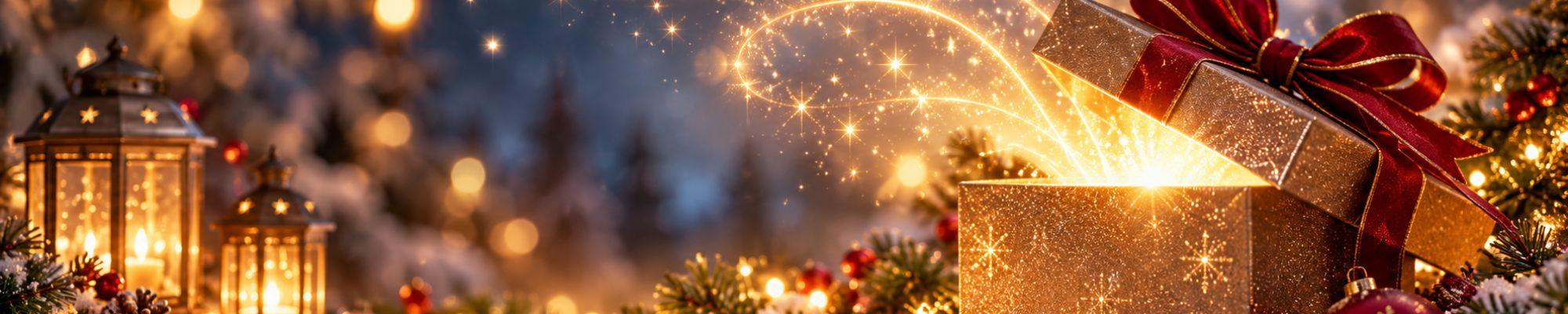 Sparkling lights, gift, winter