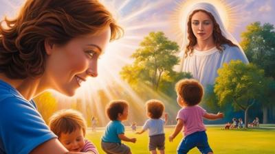 Mother and children