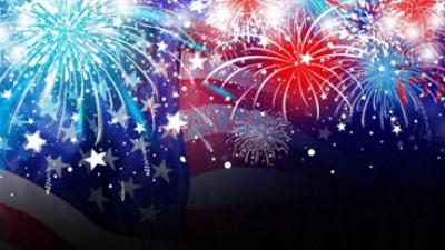 US Flag and fireworks