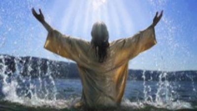 Jesus in water